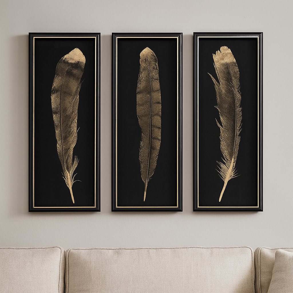 Big feathers/ Set x3 cuadros