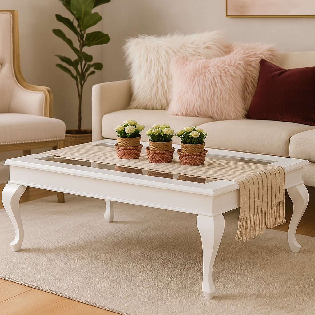 mesa de centro blanca