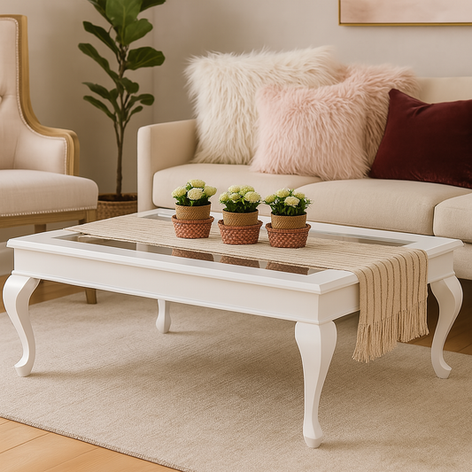 mesa de centro blanca
