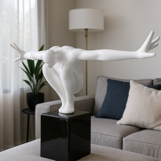 Figura hombre blanca en base