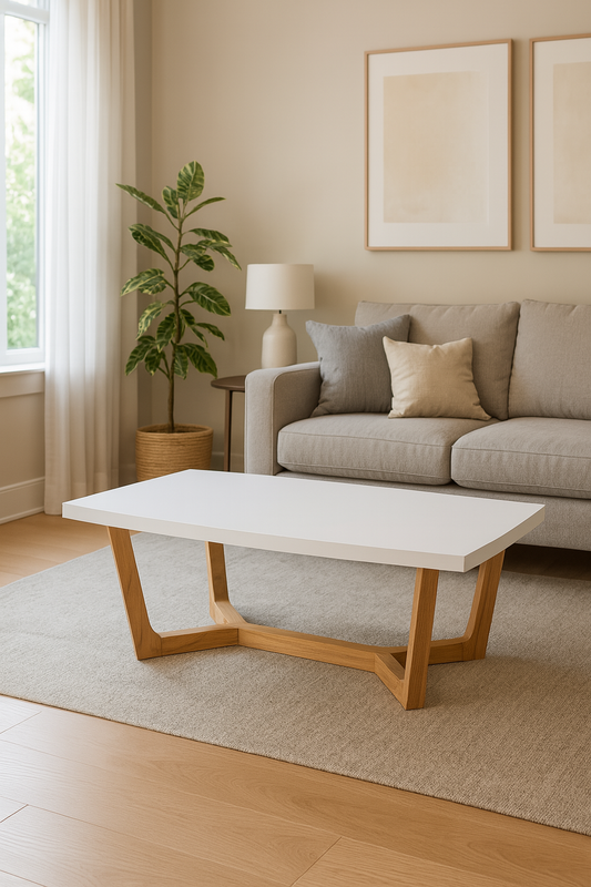 mesa ratona madera blanca