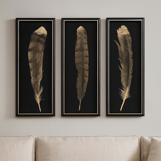 Big feathers/ Set x3 cuadros