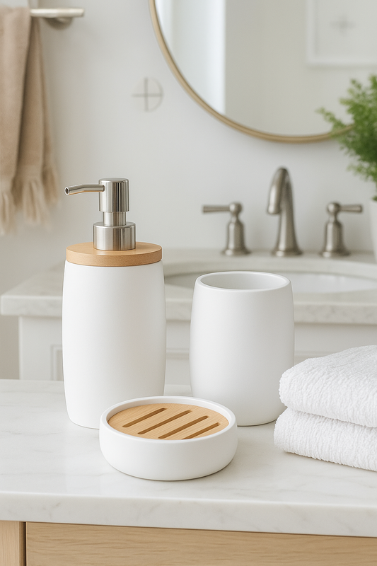 set de baño blanco