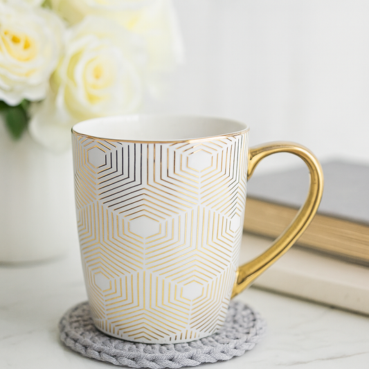 taza c/detalles dorados x6
