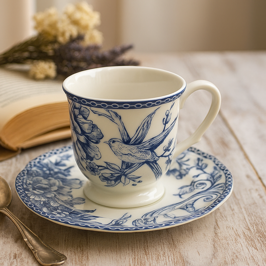 Set x 6 tazas de cafe c/ plato Blue Dove